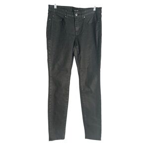 Eileen Fisher Black Waxed Slim Ankle Jeans Sz 6